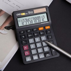 Калькулятор настольный ПОЛНОРАЗМ. Deli EM01320,12-р, дв.пит, 149х103мм,черн - фото 9