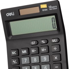 Калькулятор настольный КОМП. Deli E1519A, 12-р, дв.пит., 140x102мм, черный Калькулятор настольный КОМП. Deli E1519A, 12-р, дв.пит., 140x102мм, черный - фото 7