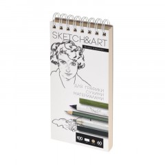 Скетчбук Sketch&Art 105х220мм 60л пухлая 100г на гребне 1-60-564/03 Скетчбук Sketch&Art 105х220мм 60л пухлая 100г на гребне 1-60-564/03 - фото 2