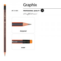 Карандаш чернографитный BV Graphix с ластиком 2В 21-0024 Карандаш чернографитный BV Graphix с ластиком 2В 21-0024 - фото 3