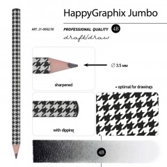 Карандаш чернографитный HappyGraphix Jumbo МодныйПаттерн 4В 3,5мм21-0062/30 Карандаш чернографитный HappyGraphix Jumbo МодныйПаттерн 4В 3,5мм21-0062/30 - фото 6