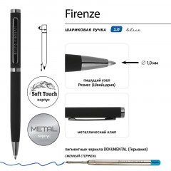 Ручка шариковая BV FIRENZE 1мм син кор черн,тубус прямоуг черный 20-0298/03 Ручка шариковая BV FIRENZE 1мм син кор черн,тубус прямоуг черный 20-0298/03 - фото 4