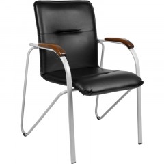 Конференц-кресло UA_EChair SAMBA Silver к/з черн./орех (V-4 1.031) Конференц-кресло UA_EChair SAMBA Silver к/з черн./орех (V-4 1.031) - фото 3