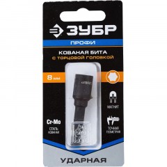 Бита с торцевой головкой ЗУБР магнит. Профессионал 1/4'' 8х50мм (26375-08) Бита с торцевой головкой ЗУБР магнит. Профессионал 1/4'' 8х50мм (26375-08) - фото 4