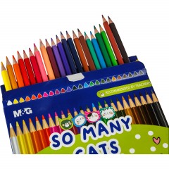 Карандаши цветные So Many Cats деревянные трехгранные, 24 цвета в наборе - фото 5