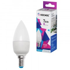 Лампа светодиодная КОСМОС CN 7.5W E14 6500K 10 шт/уп (LED7.5wCNE1465_10) Лампа светодиодная КОСМОС CN 7.5W E14 6500K 10 шт/уп (LED7.5wCNE1465_10) - фото 2