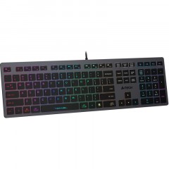 Клавиатура A4Tech Fstyler FX60 серый USB slim LED (FX60 GREY / NEON) - фото 3