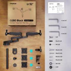 Кронштейн Onkron (держатель) для трех мон. 13-32, настольный, черный G280 - фото 13