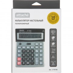 Калькулятор настольный ПОЛНОРАЗМЕРНЫЙ Attache AF-445S,12р,дв.пит,серебр Калькулятор настольный ПОЛНОРАЗМЕРНЫЙ Attache AF-445S,12р,дв.пит,серебр - фото 9