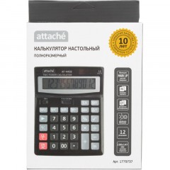 Калькулятор настольный ПОЛНОРАЗМЕРНЫЙ Attache AF-445B,12р,дв.пит,черный Калькулятор настольный ПОЛНОРАЗМЕРНЫЙ Attache AF-445B,12р,дв.пит,черный - фото 9