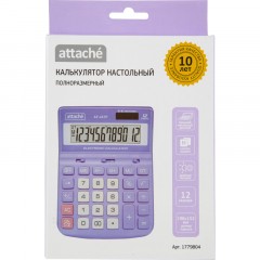 Калькулятор настольный ПОЛНОРАЗМ Attache AF-447P,12р,дв.пит,фиол,198x153x42 Калькулятор настольный ПОЛНОРАЗМ Attache AF-447P,12р,дв.пит,фиол,198x153x42 - фото 9
