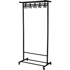 Вешалка МЕ_напольная М 9 с крючками (8295), колеса, черный