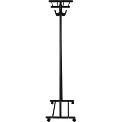 Вешалка МЕ_напольная М 9 с крючками (8295), колеса, черный - фото 2