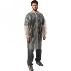 Халат процед однораз. рук.рез,на кнопках,XXXL,дл.110см,пл 20,белый,10шт/уп Халат процед однораз. рук.рез,на кнопках,XXXL,дл.110см,пл 20,белый,10шт/уп - фото 3