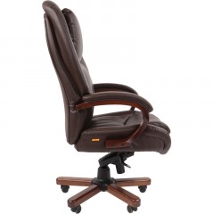 Кресло VT_Chairman 408 кожа+PU коричн Кресло VT_Chairman 408 кожа+PU коричн - фото 3