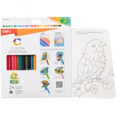 Карандаши цветные Deli Color Emotion EC00220 трехгран. липа 24цв/наб - фото 5