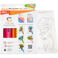 Карандаши цветные акварельные Deli EC00730 Color Emotion липа 36цв/наб - фото 7