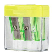 Точилка для карандашей ручная Deli E0576 Cubic 2отв пластик ассорти Точилка для карандашей ручная Deli E0576 Cubic 2отв пластик ассорти - фото 3
