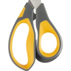 Ножницы Deli E77762 Yellow 210мм,прорезин.ручки желт-сер,лезвия сталь,блист - фото 5