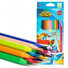 Карандаши цветные Deli Super Wings EC126-12, 12 цв/наб, 6-гранные, пластик - фото 3