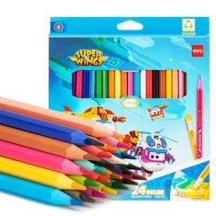 Карандаши цветные Deli Super Wings EC126-24, 24 цв/наб, 6-гранные, пластик Карандаши цветные Deli Super Wings EC126-24, 24 цв/наб, 6-гранные, пластик - фото 3