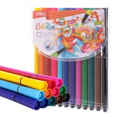 Фломастеры Deli EC157-12, 6-гранные, вентилируемый колпачок, 12 цв/наб Фломастеры Deli EC157-12, 6-гранные, вентилируемый колпачок, 12 цв/наб - фото 2