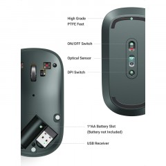 Мышь компьютерная Ugreen MU001 (90374) зеленый WLS Мышь компьютерная Ugreen MU001 (90374) зеленый WLS - фото 5