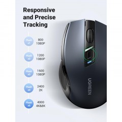 Мышь компьютерная Ugreen MU006 (90545) 2.4G 4000dpi/черный/WLS Мышь компьютерная Ugreen MU006 (90545) 2.4G 4000dpi/черный/WLS - фото 2