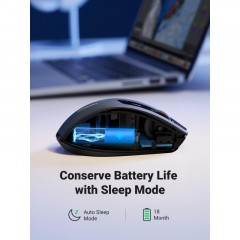 Мышь компьютерная Ugreen MU006 (90545) 2.4G 4000dpi/черный/WLS Мышь компьютерная Ugreen MU006 (90545) 2.4G 4000dpi/черный/WLS - фото 3