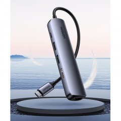 Разветвитель USB Ugreen CM417 (20197) USB-C to 4xUSB 3.0+HDMI, серый Разветвитель USB Ugreen CM417 (20197) USB-C to 4xUSB 3.0+HDMI, серый - фото 2