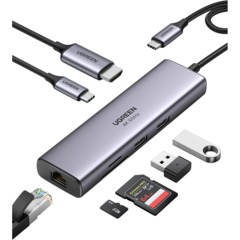 Разветвитель USB Ugreen CM512 (60515) USB-C Multifunction. Серый космос - фото 2