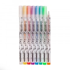 Набор гелевых ручек SKETCH&ART Uni Write.GLITTER 1мм, блестки, 8цв 20-0309 - фото 2