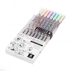 Набор гелевых ручек SKETCH&ART Uni Write.GLITTER 1мм, блестки, 8цв 20-0309 - фото 5