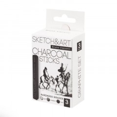Уголь для рисования пресс SKETCH&ART черн мягк,средн,твердый 3шт/наб 25-001 Уголь для рисования пресс SKETCH&ART черн мягк,средн,твердый 3шт/наб 25-001 - фото 2