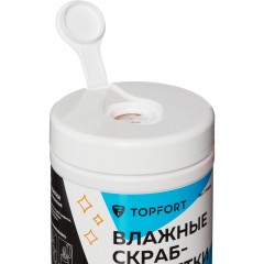 Салфетки влажные TOPFORT СКРАБ 310x180мм для очистки рук,120шт/уп Салфетки влажные TOPFORT СКРАБ 310x180мм для очистки рук,120шт/уп - фото 5