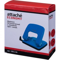 Дырокол Attache Economy до 25 листов, с линейкой, металл., синий - фото 9