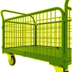 Тележка платформенная с сетчатыми бортами ТС 2 (600х900) колеса d 125 - фото 2