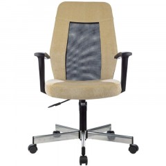 Кресло VB_EChair 225 DSL беж/черн Light-21 сетка/ткань хром Кресло VB_EChair 225 DSL беж/черн Light-21 сетка/ткань хром - фото 2
