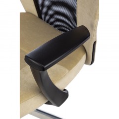 Кресло VB_EChair 225 DSL беж/черн Light-21 сетка/ткань хром Кресло VB_EChair 225 DSL беж/черн Light-21 сетка/ткань хром - фото 5