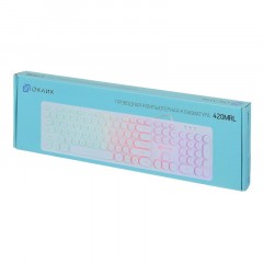 Клавиатура Oklick 420MRL белый USB slim Multimedia LED (1091227) Клавиатура Oklick 420MRL белый USB slim Multimedia LED (1091227) - фото 5