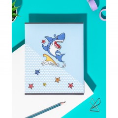 Тетрадь общая А5 48л Shark,клет,скреп, ВД-лак Тетрадь общая А5 48л Shark,клет,скреп, ВД-лак - фото 9