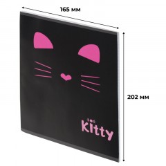 Тетрадь общая А5 48л Kitty черн,клет,скреп, ВД-лак Тетрадь общая А5 48л Kitty черн,клет,скреп, ВД-лак - фото 2