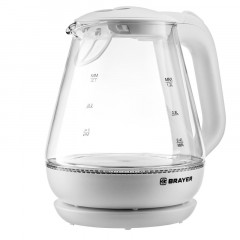 Чайник электрический BRAYER BR1063WH, 1630 Вт, 1,2 л, стекл.корп, термометр - фото 4