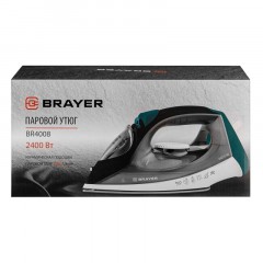 Утюг BRAYER BR4008,2400 Вт,керам,пар140 г/мин,антикапля,330 мл,верт.отпар - фото 12