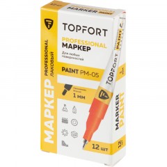 Маркер лаковый TOPFORT Paint 1 мм красный - фото 6