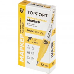 Маркер лаковый TOPFORT Paint 1 мм желтый - фото 6