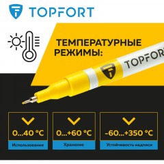 Маркер лаковый TOPFORT Paint 1 мм желтый - фото 8