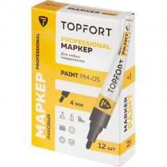 Маркер лаковый TOPFORT Paint 4 мм черный Маркер лаковый TOPFORT Paint 4 мм черный - фото 6