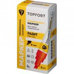 Маркер лаковый TOPFORT Paint 8 мм красный - фото 6