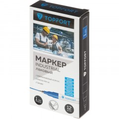 Маркер лаковый TOPFORT Industrial 1 мм синий - фото 6